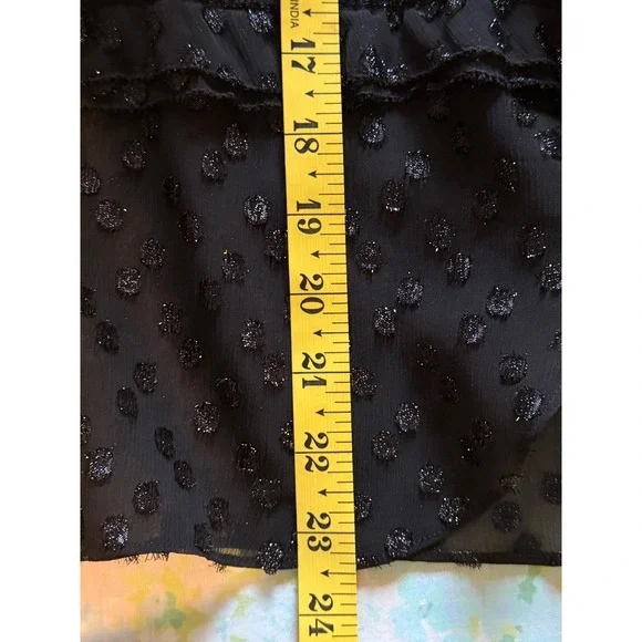 Isabel Marant | Lurex Dot Alba Top EU40/US Large Black Glitter Ruffle Trim - Picture 10 of 10